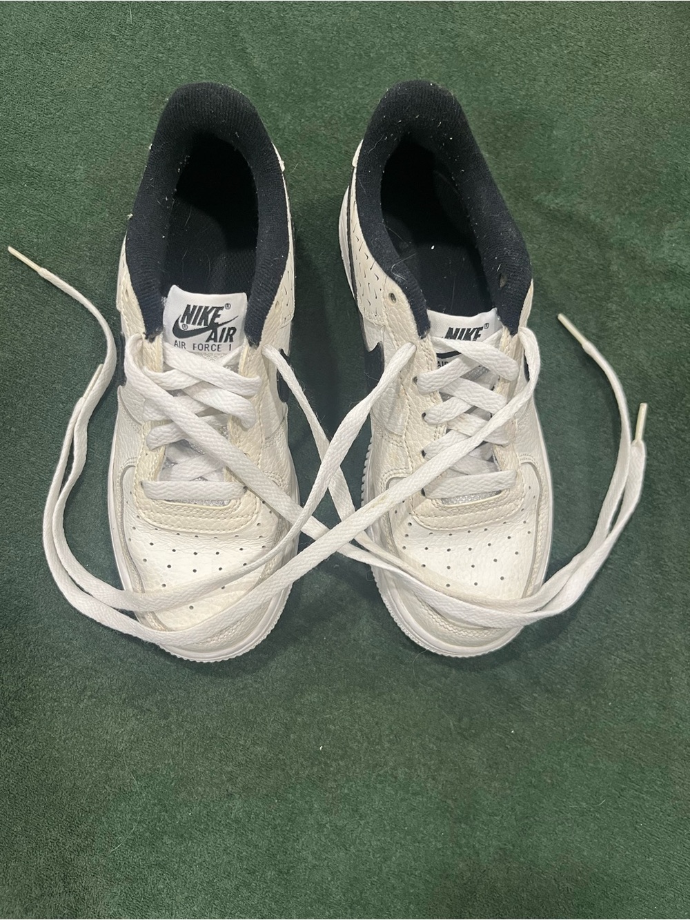 Nike Air Force 1 Low White Sneakers with Black Collar